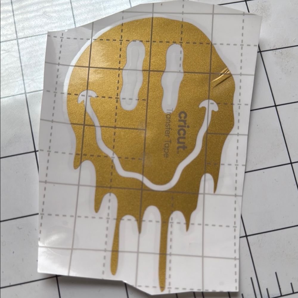 Cricut Gold Smiley Face Decal